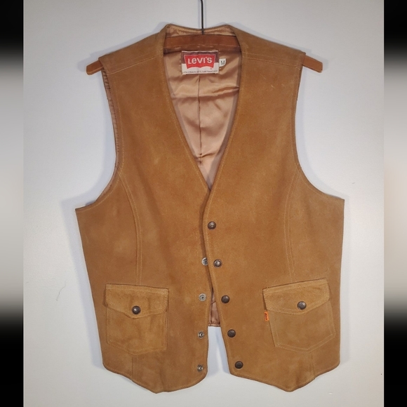 LEVI'S Vintage 1960's Leather Tan Suede Vest  Medium - Picture 1 of 13